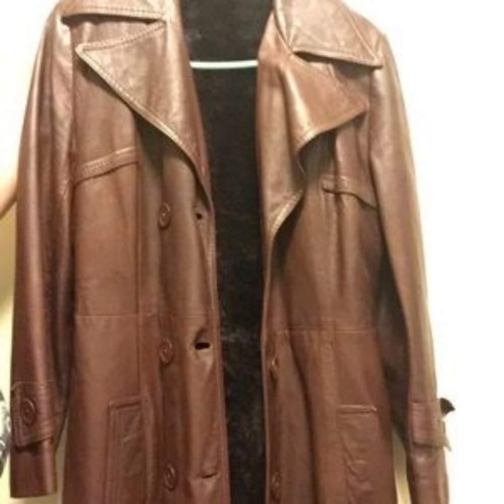 *****VINTAGE *****Women's Leather Trench Coat!! - Picture 5 of 7